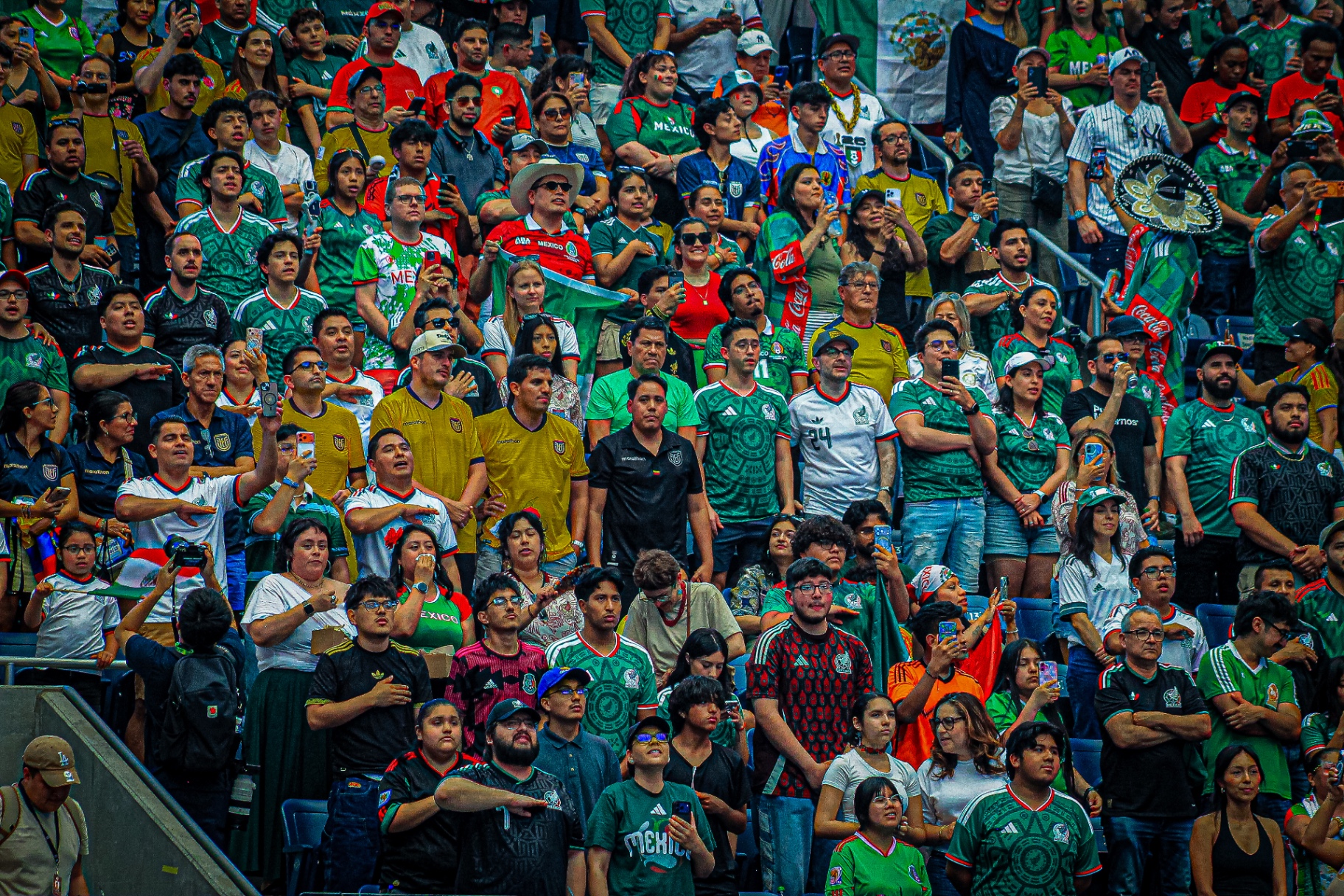 Sea of Mexico fans in the stadium